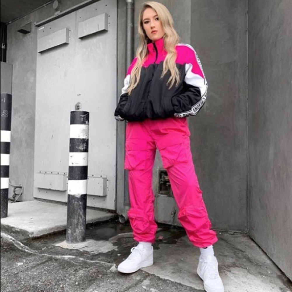 Brand New Boutique Sorella Pink Parachute Track Pants - Picture 3 of 5